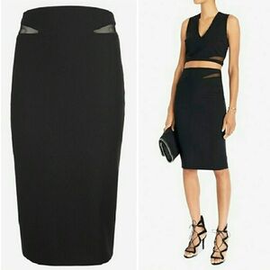 Elizabeth and James Classic Black Midi Skirt